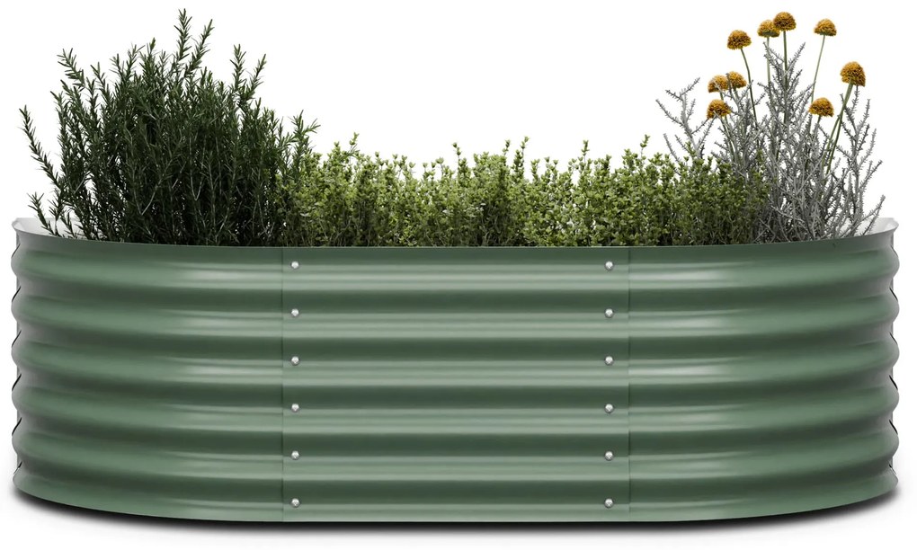 High Grow Extended, magaságyás, 150 x 43 x 60 cm, hullámos acéllemezből, egyszerű összeszerelés, rozsda- és fagyálló