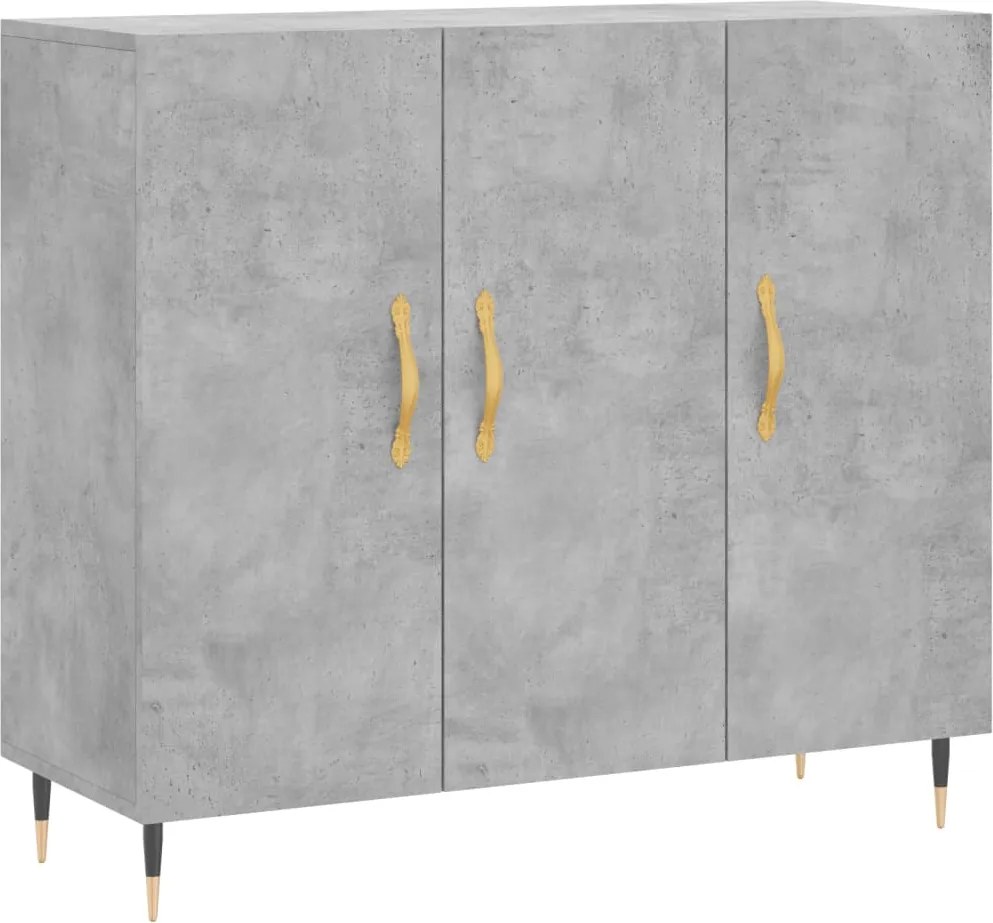 vidaXL betonszürke szerelt fa tálalószekrény 90 x 34 x 80 cm