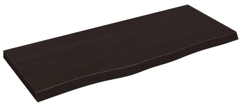 sötétbarna kezelt tömör fa fürdőszobai pult 100x40x(2-4) cm