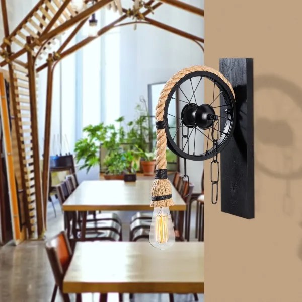 Fali lámpa EREBOS 1xE27/40W/230V fekete/barna