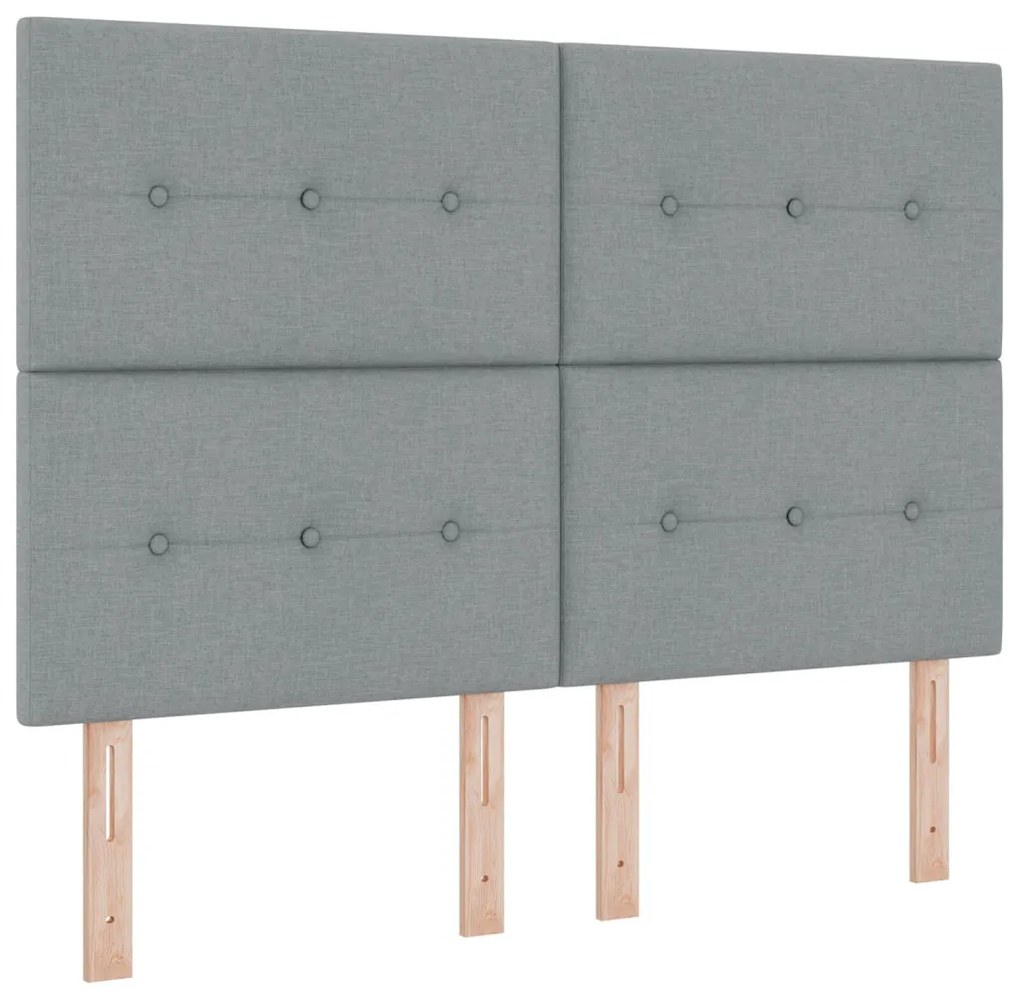 Box Spring Ágy Matraccal Világosszürke 140x200 cm Szövet