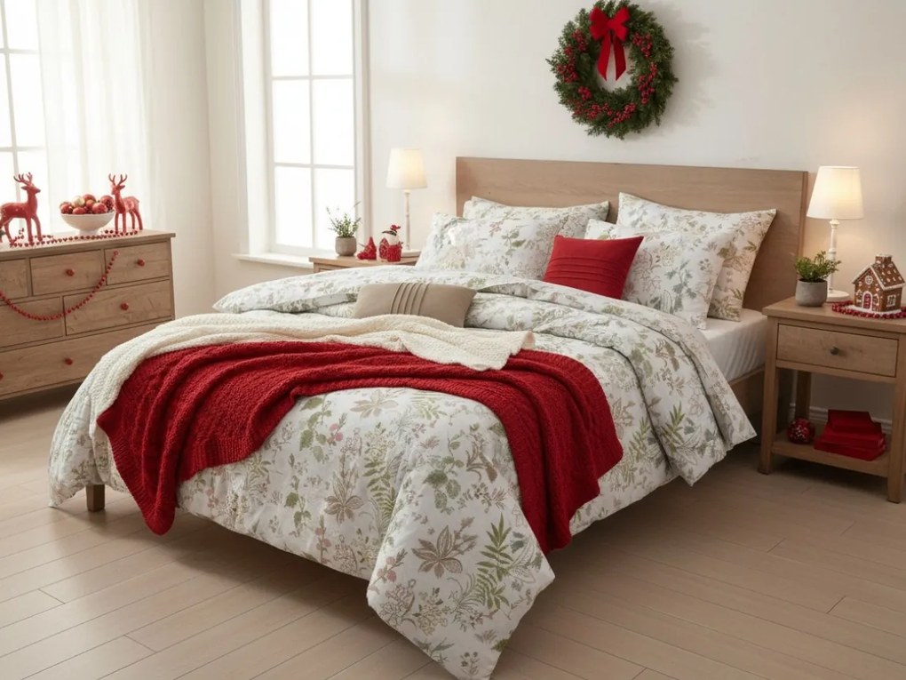 Renforcé pamut ágyneműhuzat FLORWELLA fehér Ágyneműhuzat mérete: 2 db 70 x 90 cm | 200 x 220 cm