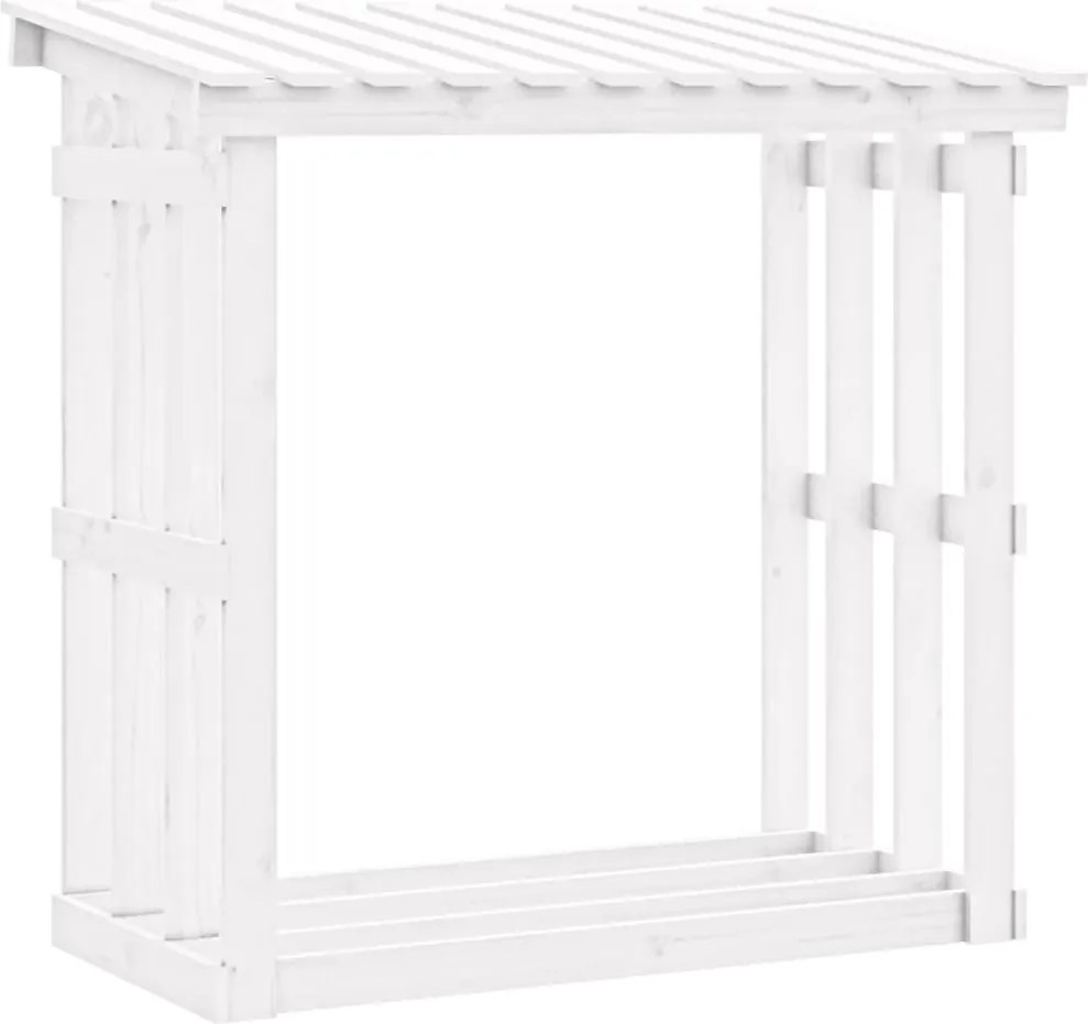 vidaXL fehér tömör fenyőfa tűzifatartó állvány 108x64,5x109 cm