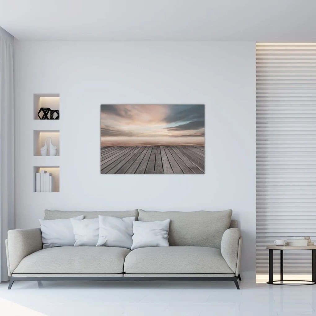 Kép - Móló naplementében (90x60 cm)