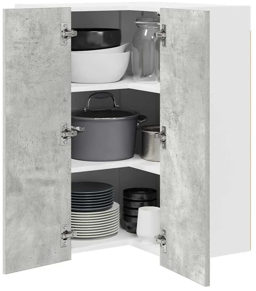 Függő szekrény Riga Beton szürke és fehér 57 x 57 x 80 cm