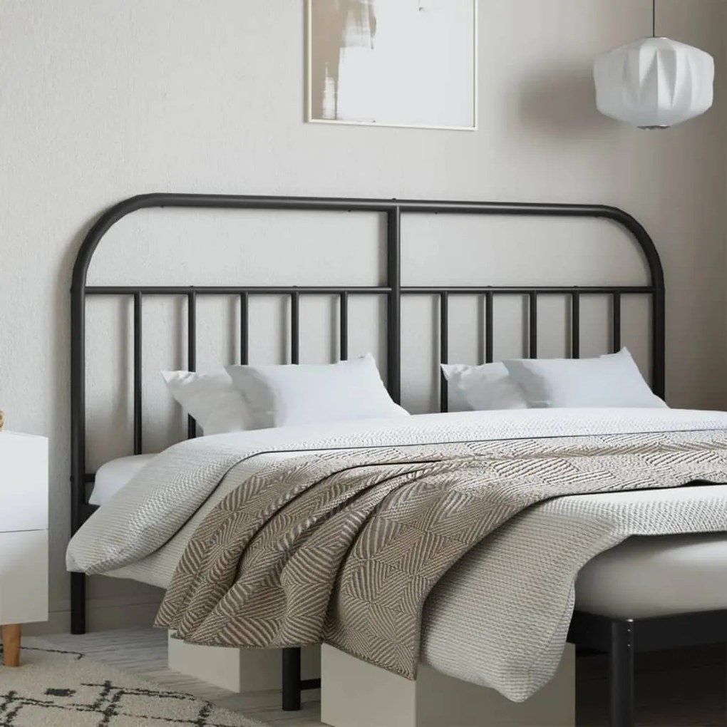 fekete fém fejtámla 160 cm