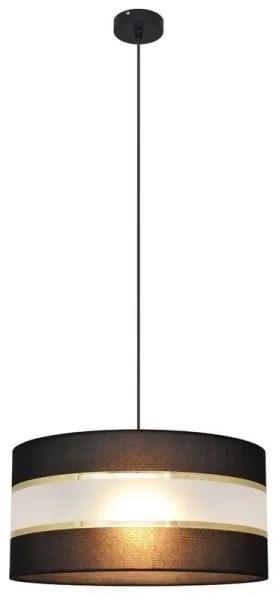 Csillár zsinóron HELEN 1xE27/15W/230V á. 40 cm fekete/arany