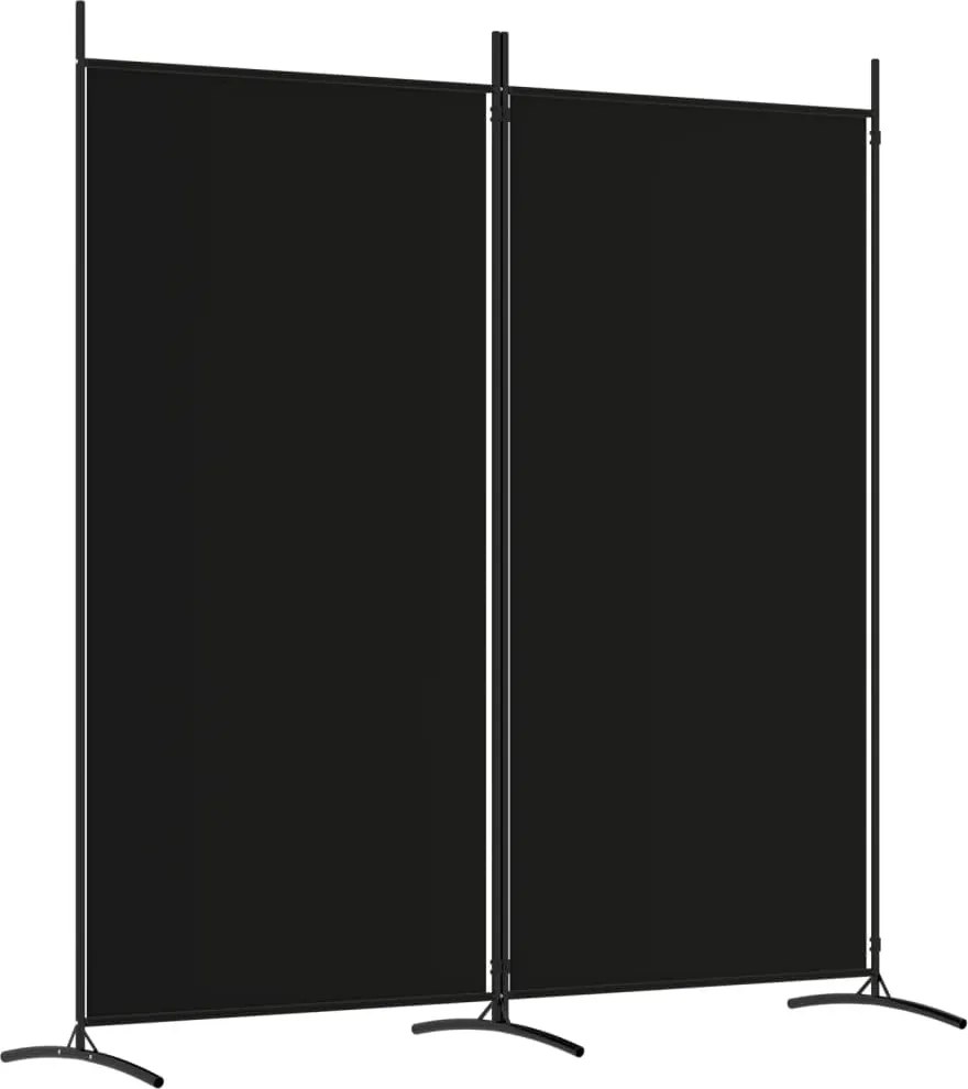 vidaXL 2 paneles fekete szövet térelválasztó 175x180 cm