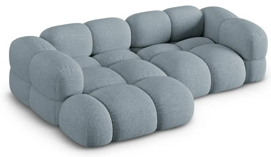 Világoskék sarokkanapé (bal oldali-heverő résszel) Loretto – Cosmopolitan Design