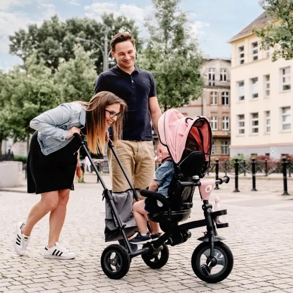 Lionelo - Gyermek tricikli TRIS rózsaszín/szürke