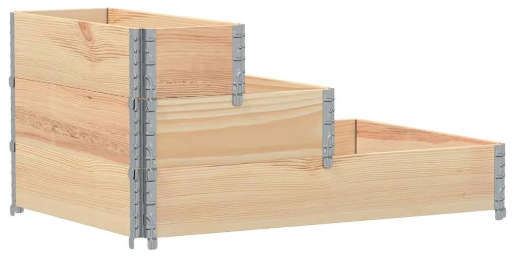 3 szintes tömör fenyőfa magaságyás 120 x 80 cm