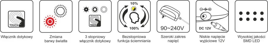 KAJA K-BL1321 GRAFIT ARES Szürke Színű Asztali Lámpa 12W LED 650Lm 3000-5700K IP20