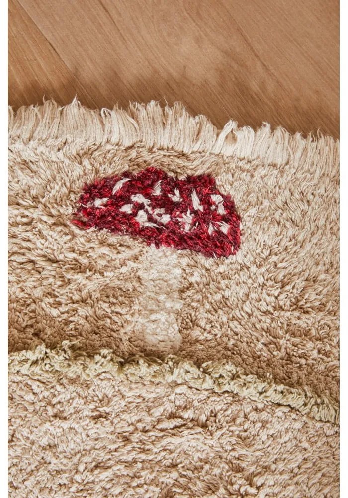 Bézs mosható kézi szövésű pamut gyerek szőnyeg ø140 cm Chanterelle – Lorena Canals