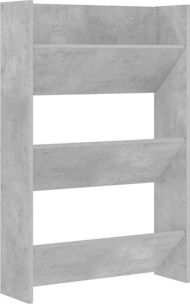 vidaXL betonszürke forgácslap fali cipősszekrény 60 x 18 x 90 cm