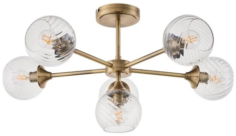 Endon 103171 - Csillár ALLEGRA 6xE14/7W/230V réz/átlátszó