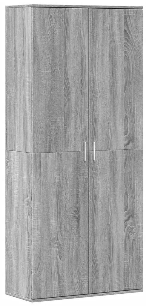 szürke sonoma színű szerelt fa magasszekrény 80 x 35 x 180 cm