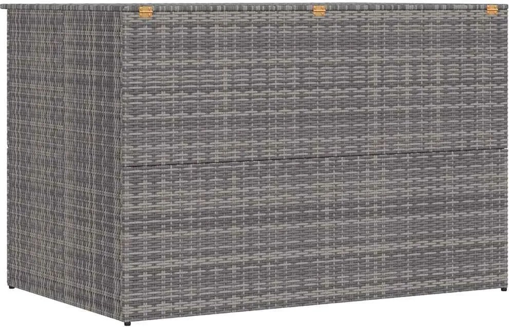 Szürke Polyrattan Kerti Tárolóláda 150 X 100 X 100 Cm