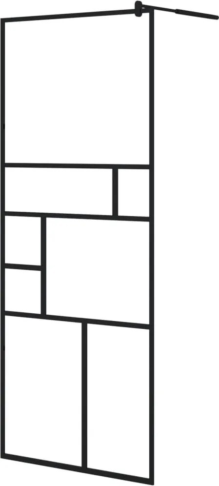 vidaXL fekete zuhanyfal átlátszó ESG üveggel 80 x 195 cm