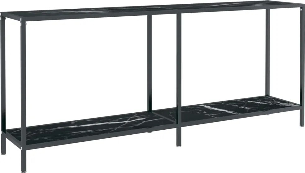 vidaXL fekete edzett üveg tálalóasztal 180 x 35 x 75,5 cm