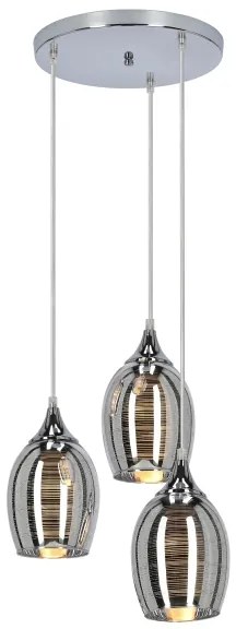 Csillár zsinóron MARINA 3xE27/60W/230V króm