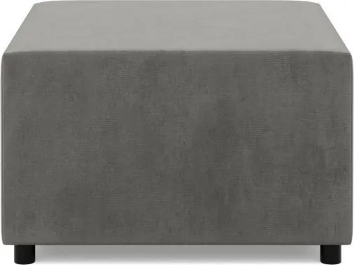 Zeus puff, bársony, 70x70, világosszürke