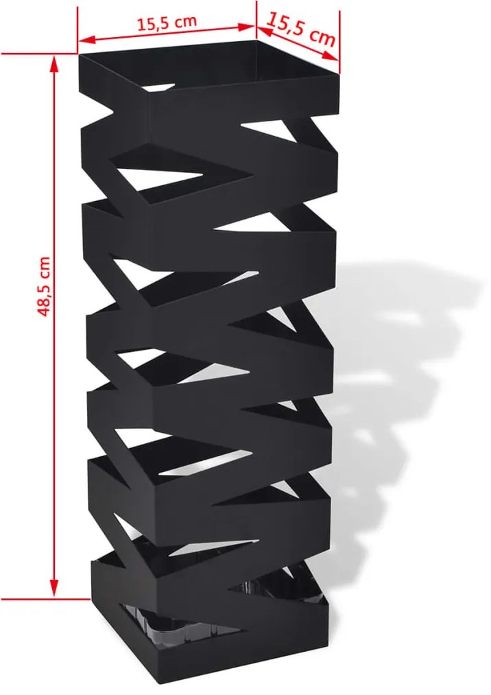 Szögletes esőermyő / sétabot tartó 48,5 cm fekete