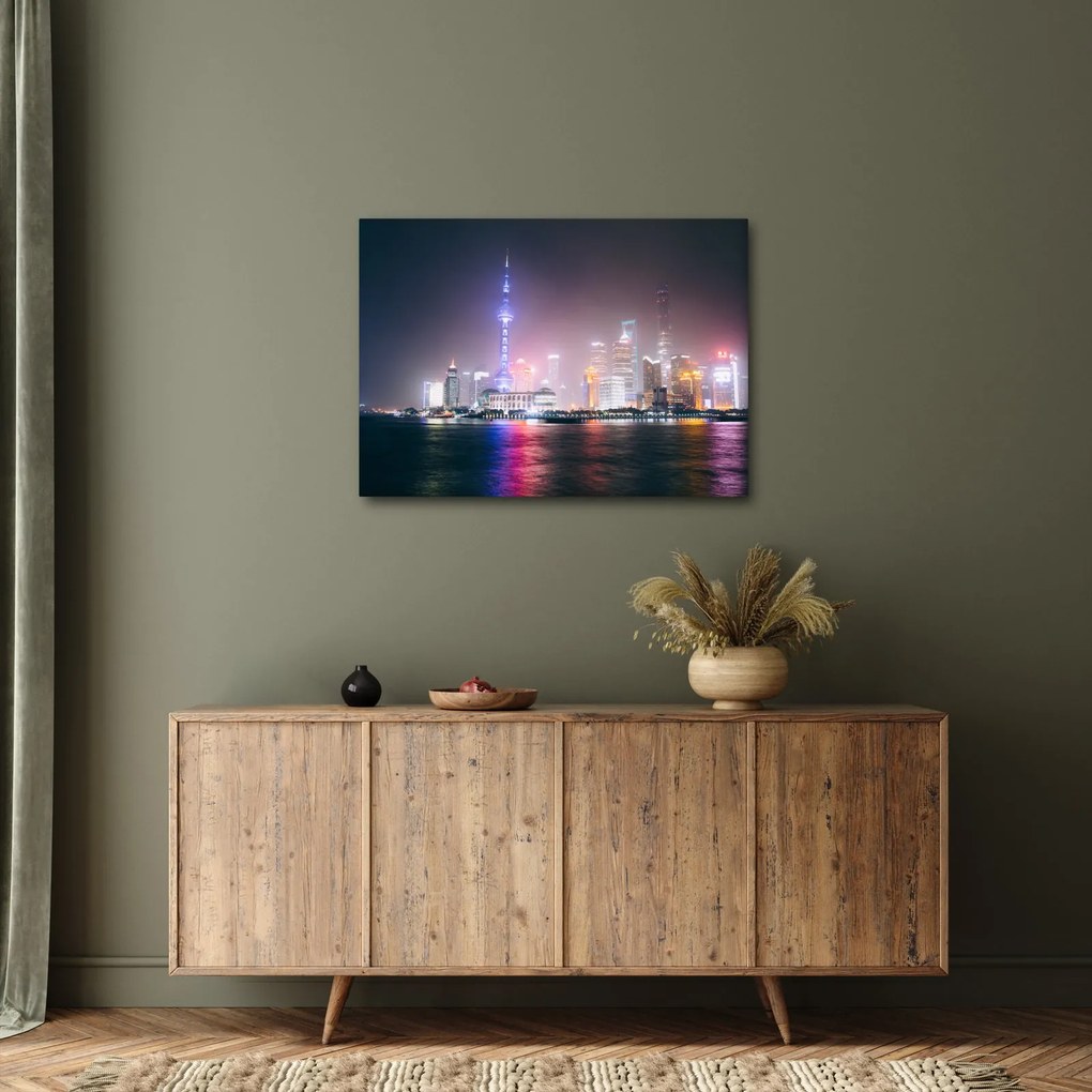 Éjszakai Shanghai képe (70x50 cm)