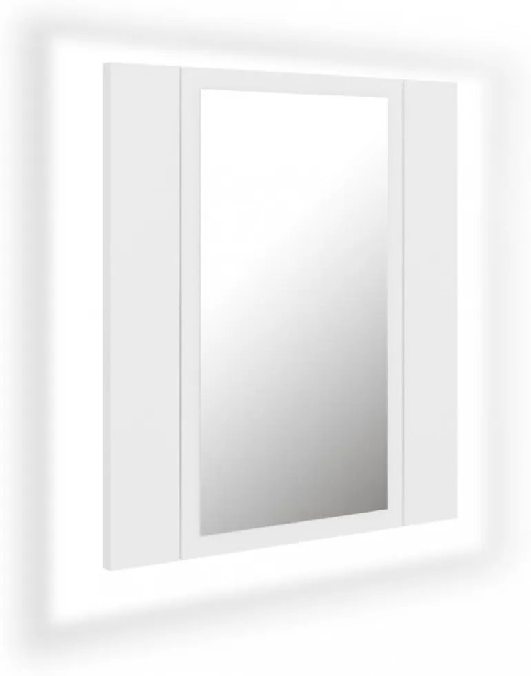 fehér akril LED-es fürdőszobaszekrény tükörrel 40 x 12 x 45 cm