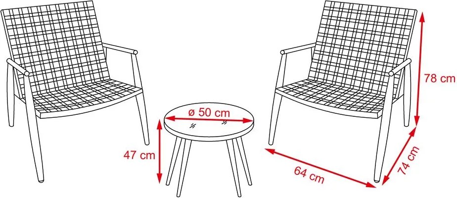 Avenberg BORNEO 3-részes kerti bútor szett