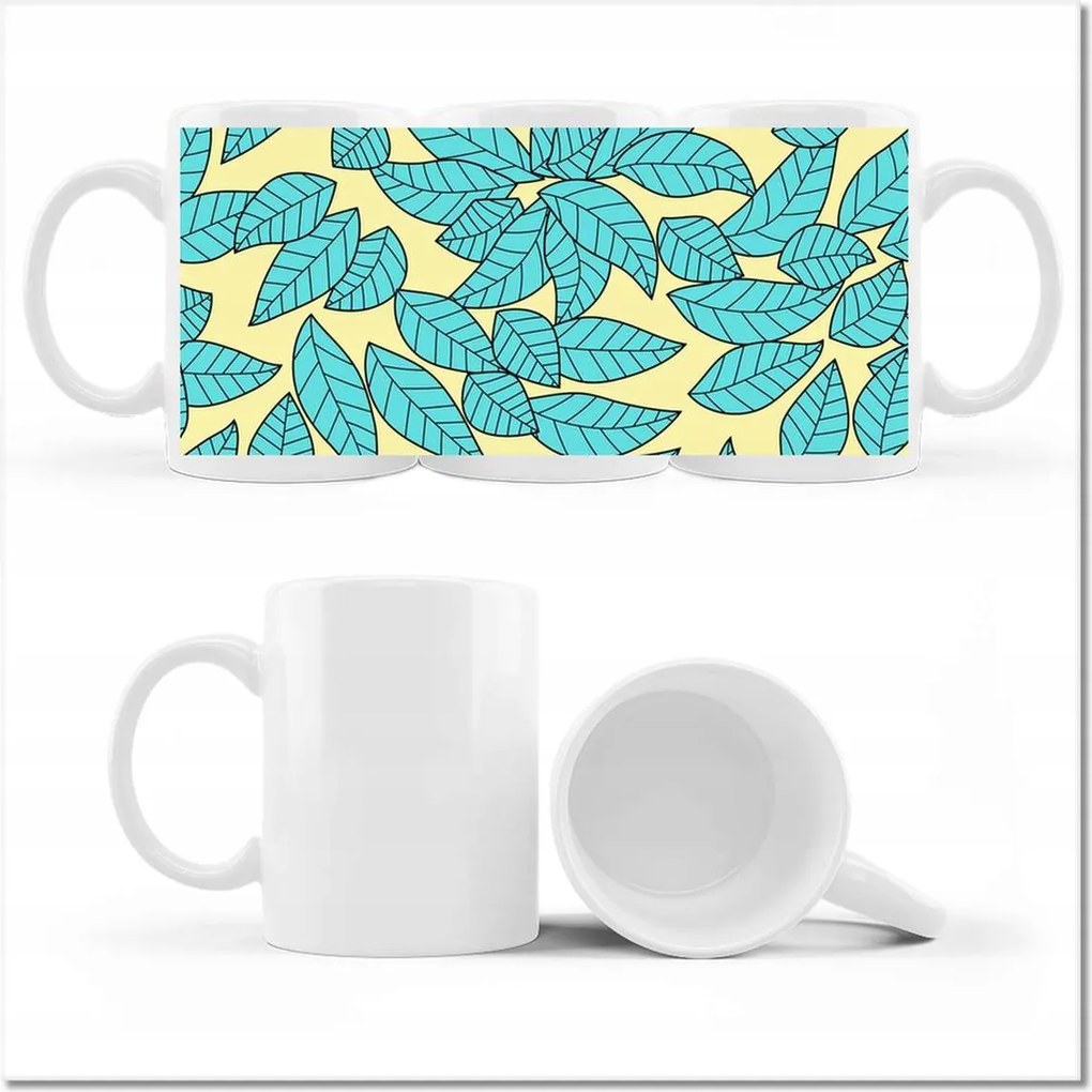 Fotó bögre Türkiz levelek Türkiz