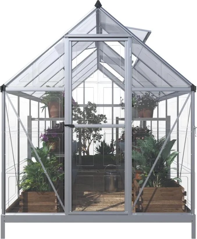 CRAFTFIELD Kerti polikarbonát üvegház 3.64 m + ajándék talapzat az üvegházhoz INGYEN