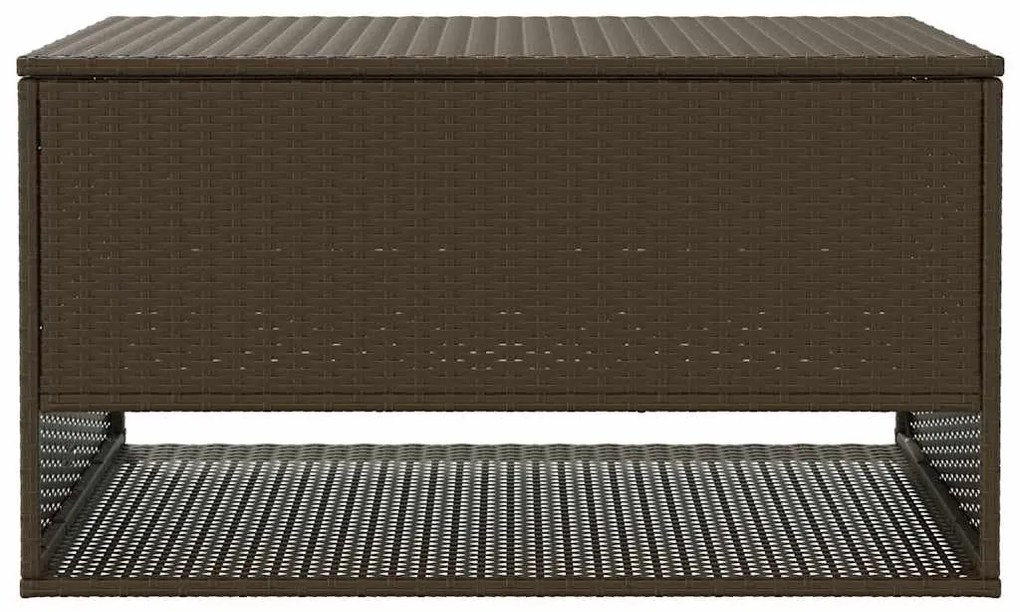 Barna polyrattan kültéri párna doboz 100x55x55,5 cm