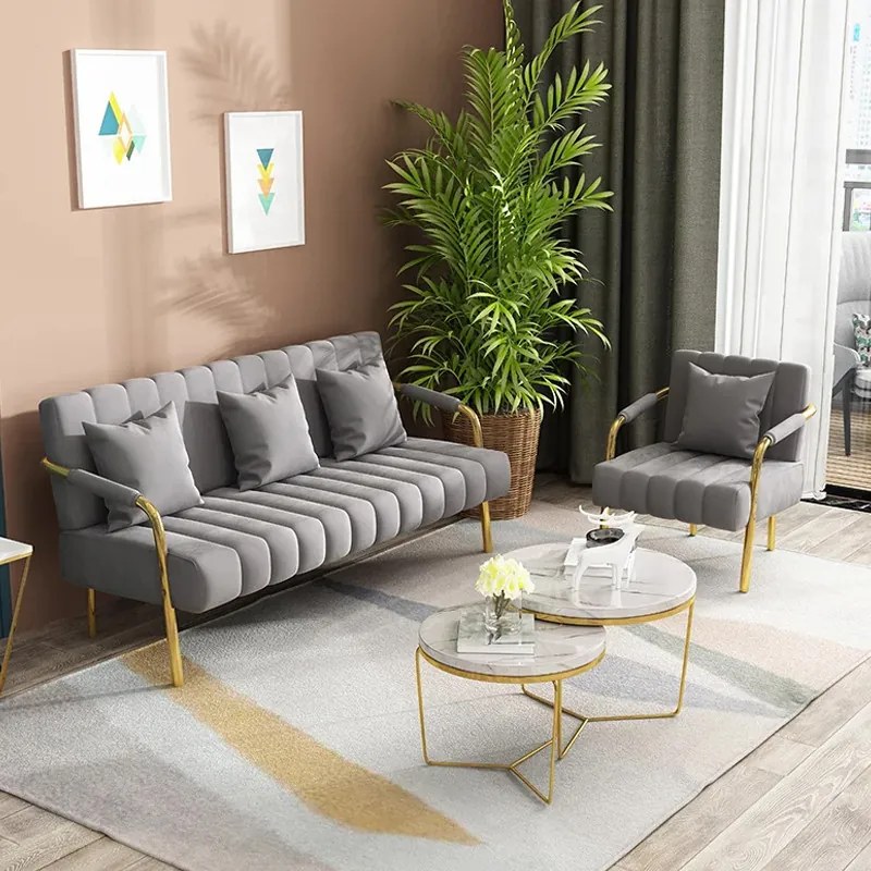 BeComfort bársony hatású fotel szürke 55x58x72cm FUR-1655-1