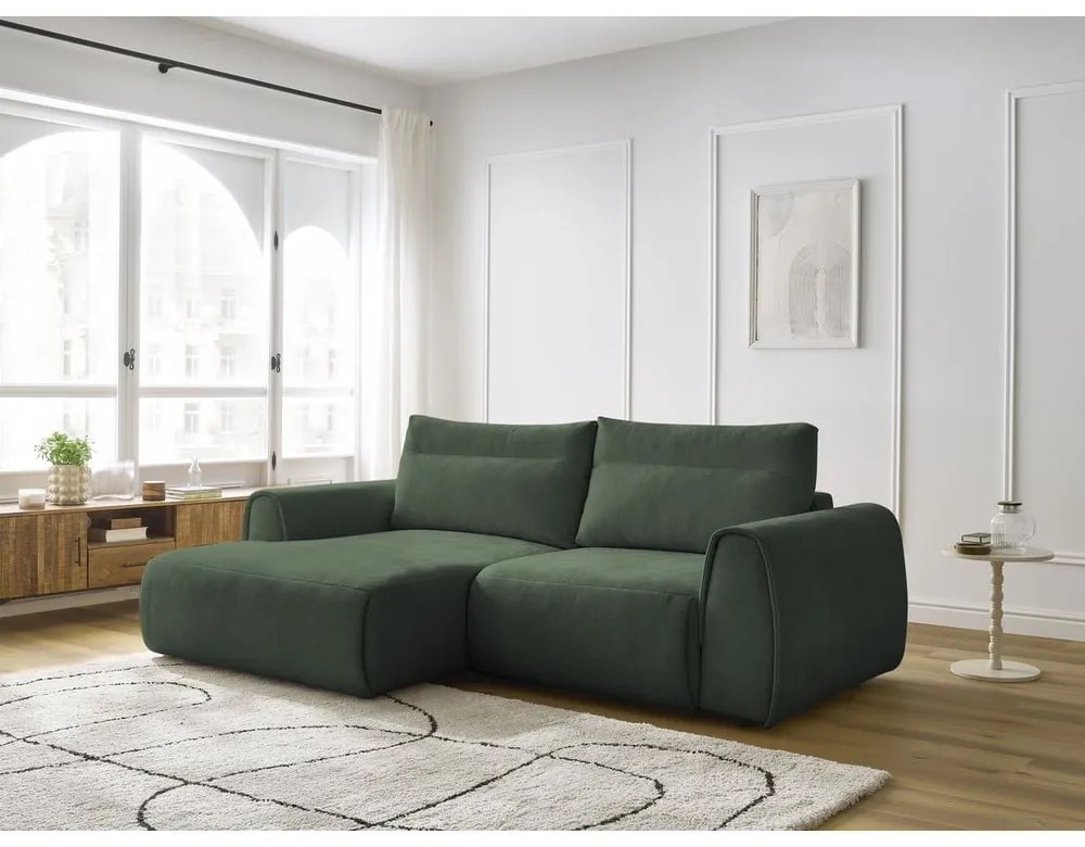 Sötétzöld sarokkanapé Aden – Bobochic Paris