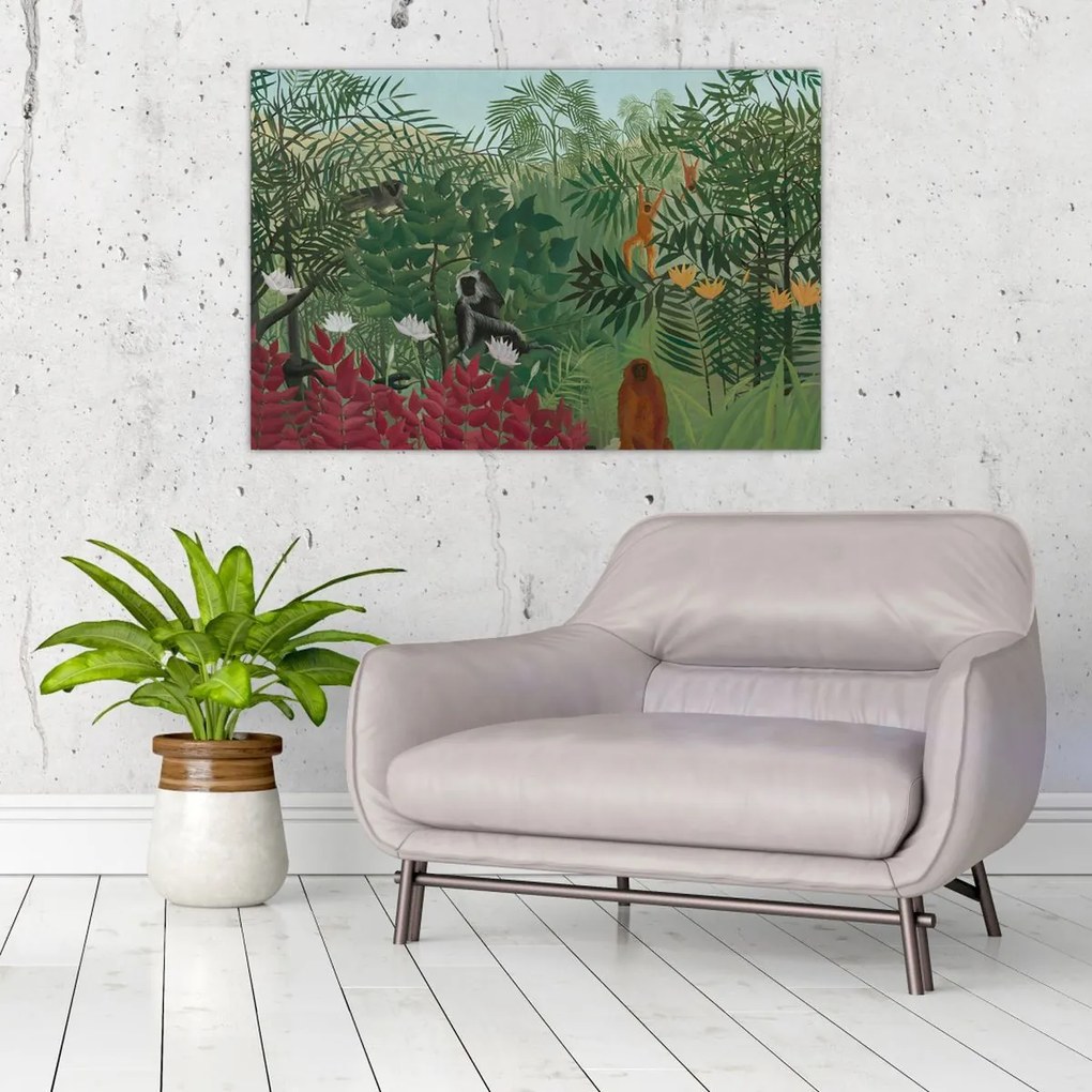 Kép - Henri Rousseau, Tropical Forest with Monkeys, reprodukciók (90x60 cm)