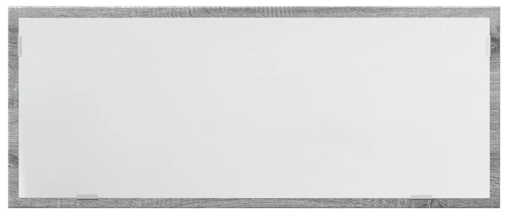szürke sonoma szerelt fa LED-es fürdőszobatükör 100x8,5x37 cm