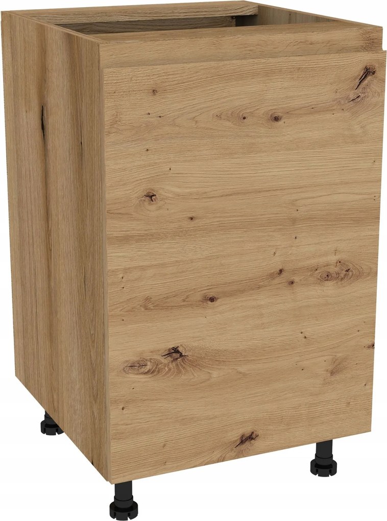 Konyhaszekrény alsó 50 Frezo tölgy Evoke front fogantyú nélküli tölgy Artisan