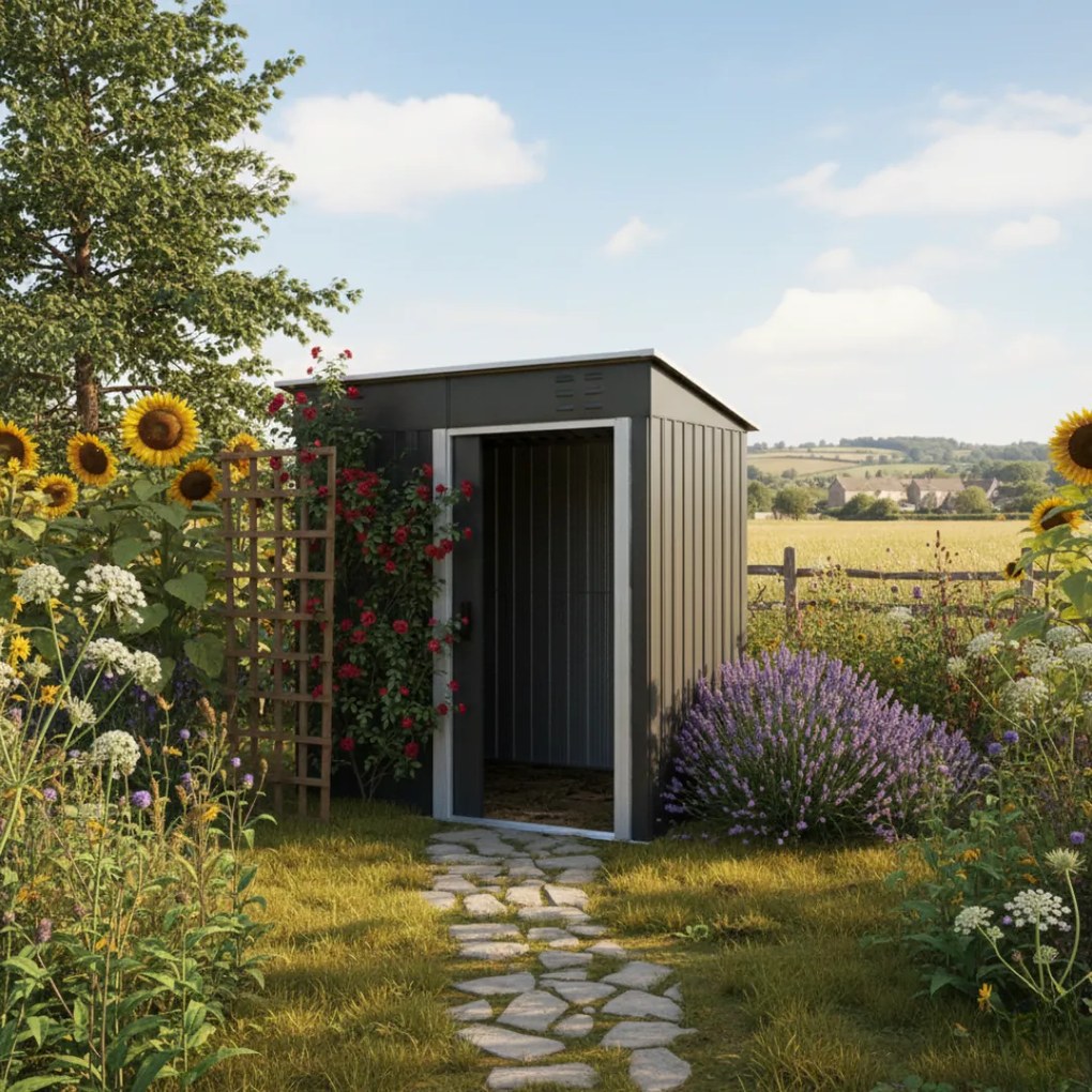 Kerti szerszámtároló ház M, 162x86x181 cm, antracit Jurhan