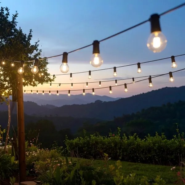 Brilagi - LED kültéri dekorációs fényfüzér GIRLANDA 18xE12 13m fekete IP44 meleg fehér