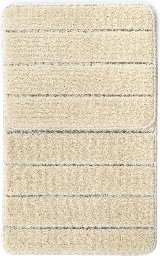 Krémszínű fürdőszobai kilépő szett 2 db-os 50x80 cm Yeni Cizgli – Foutastic