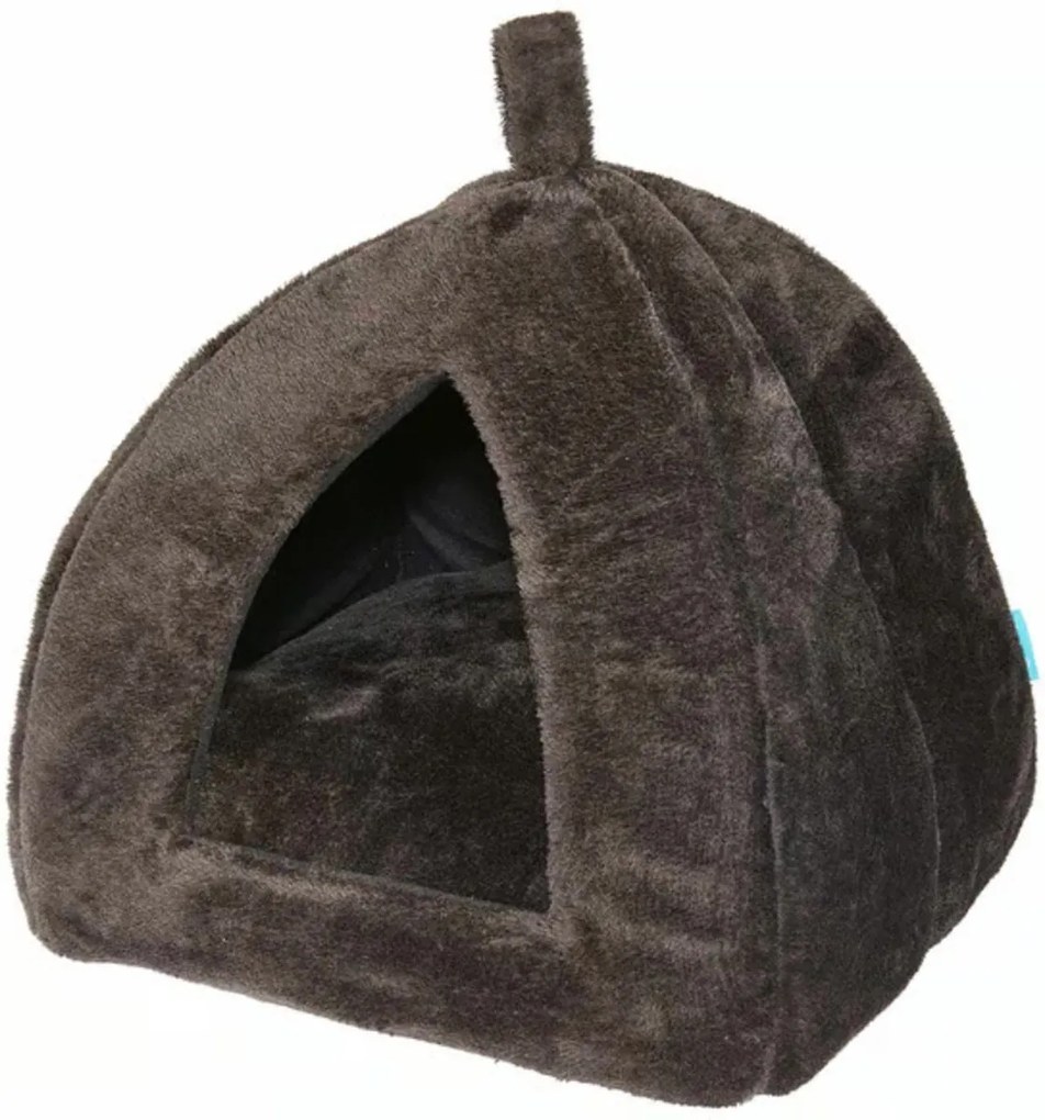 Plüss fekhely kutyáknak/macskáknak HUISE 40x35 cm, fekete