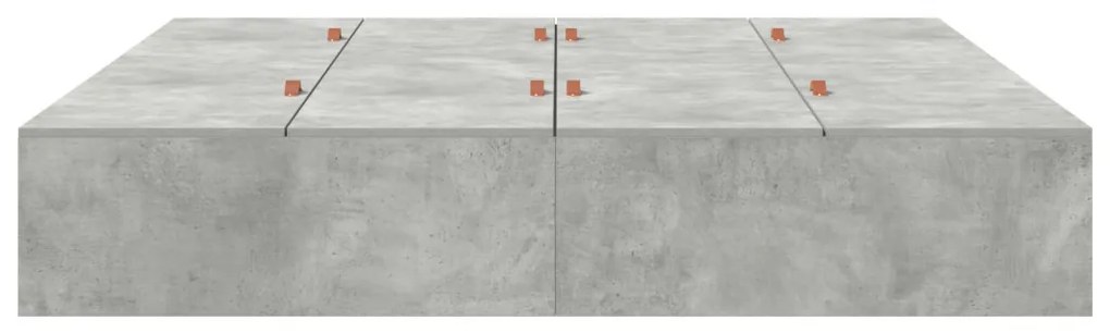 Ágykeret tárolóval Beton szürke 200 x 200 cm Faanyag