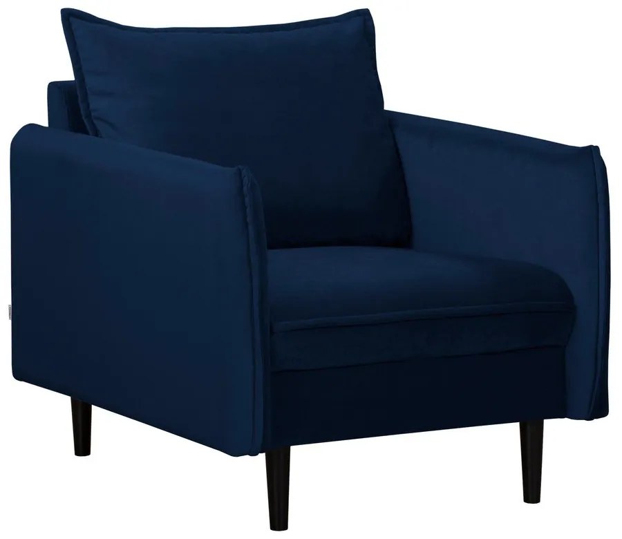 Sötétkék bársony fotel Juli – Ropez