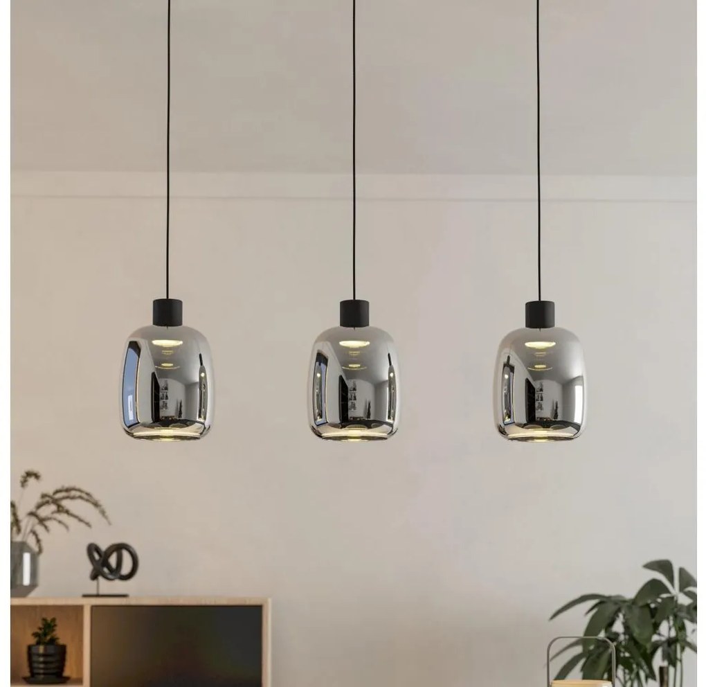 Eglo 901121-LED RGBW Dimmelhető csillár zsinóron MOLOCHIO-Z 3xLED/3,7W/230V szürke