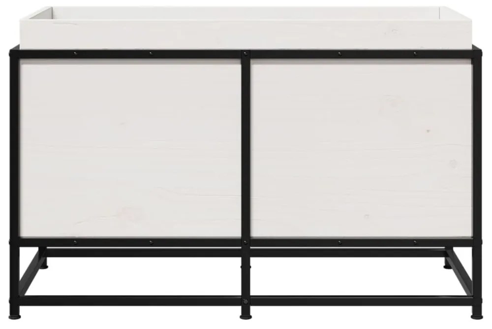 fehér tömör fenyőfa kerti virágláda 80 x 40 x 50 cm
