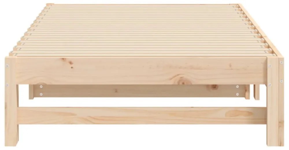 vidaXL tömör fenyőfa kihúzható kanapéágy 2x(75x190) cm