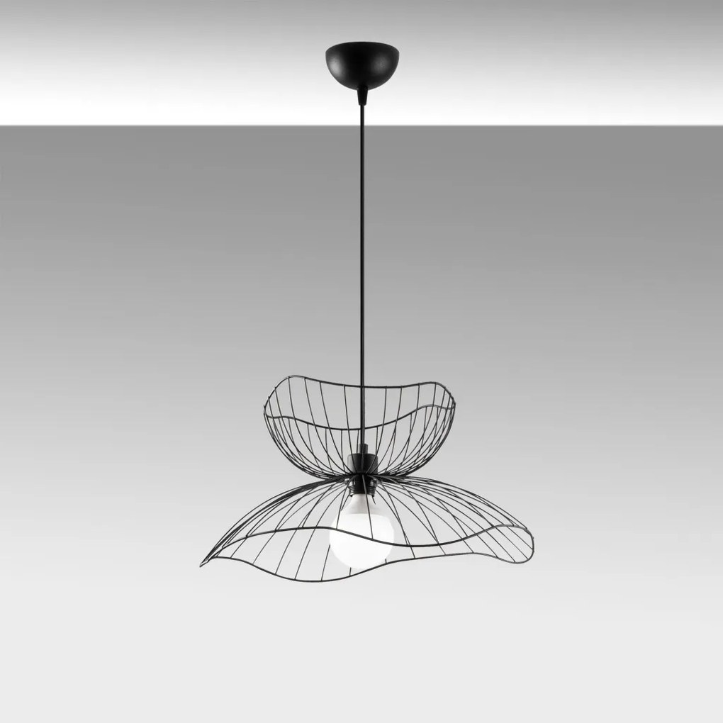 Farac 6390 fekete fém függőlámpa, Ø50 cm