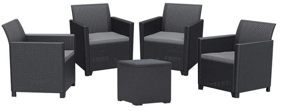 Claire V 4 személyes kerti bútor garnitúra vigo tárolós asztallal