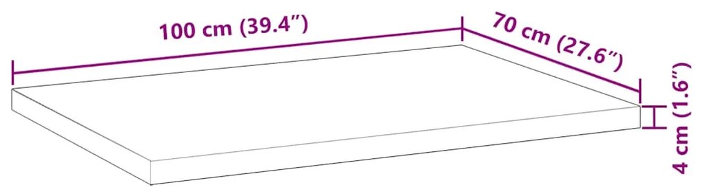 olajbevonatú tömör akácfa íróasztallap 100 x 70 x 4 cm