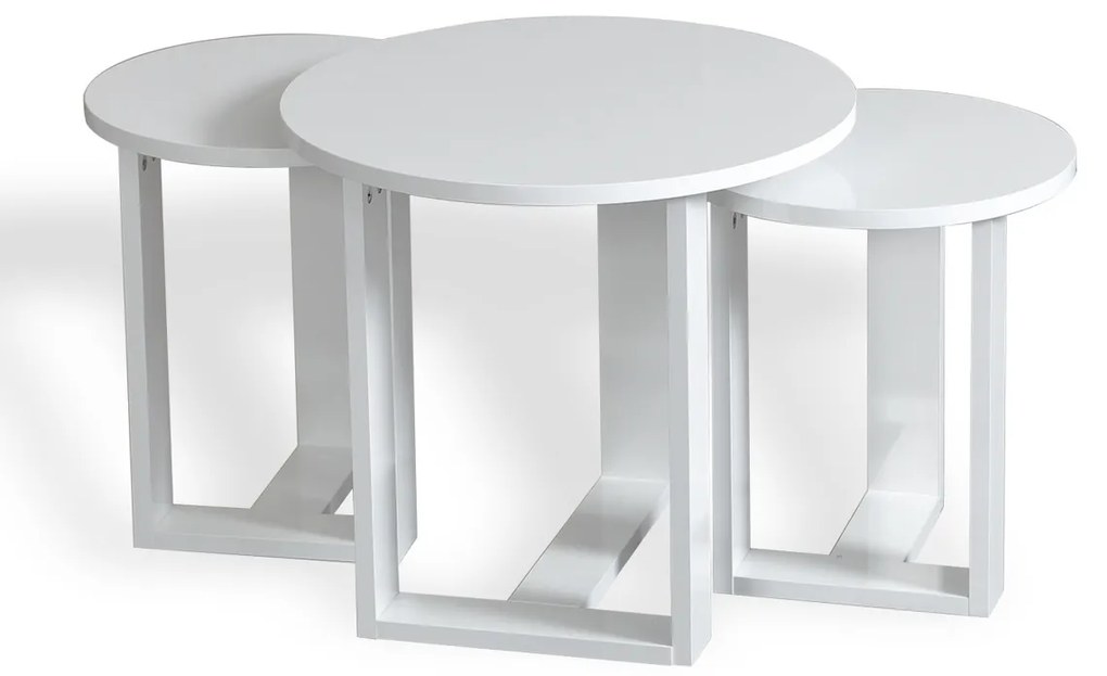 Összecsukható asztal Mira White, 3 db